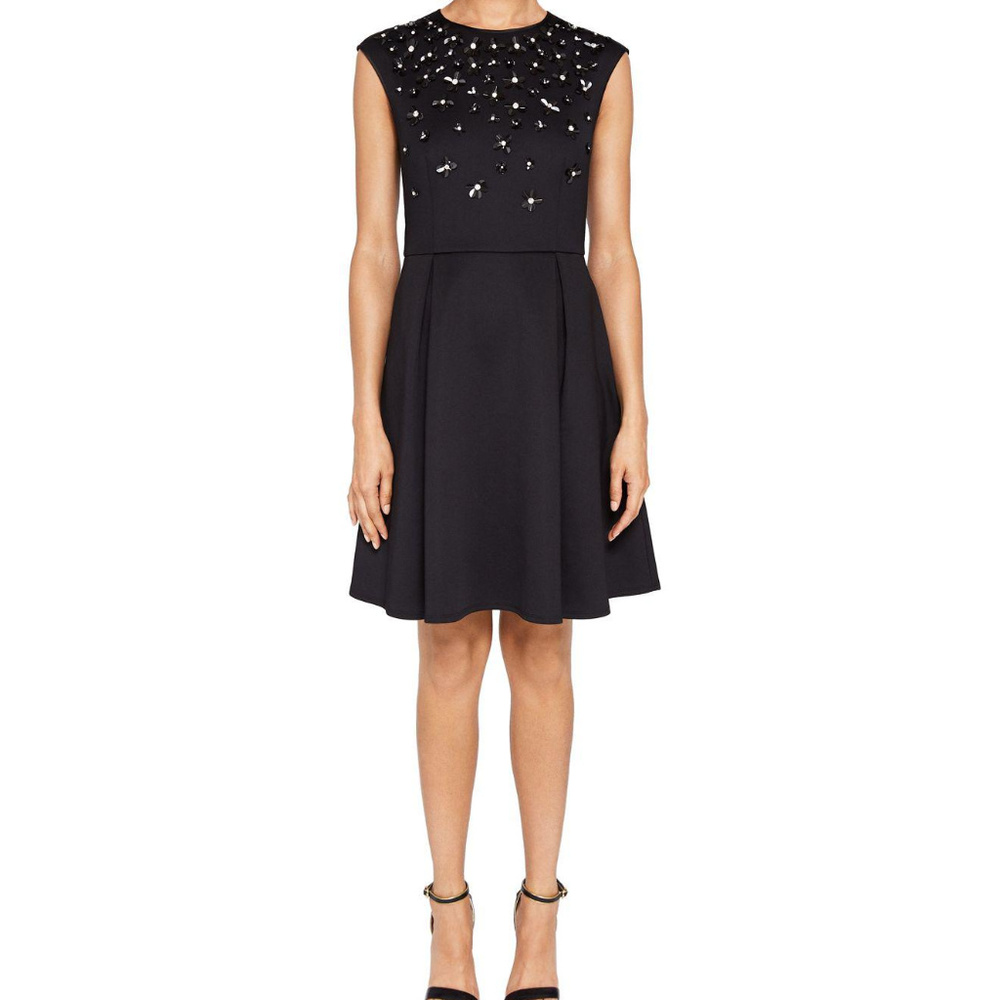 Ted Baker Embellished Black Cockail Dress